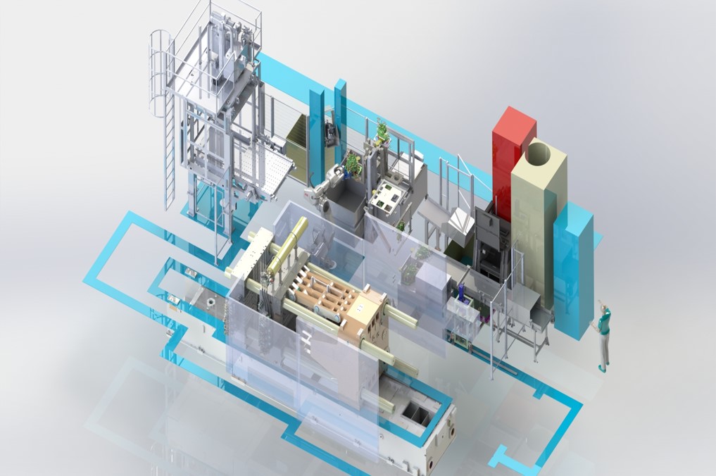 High pressure die casting cell