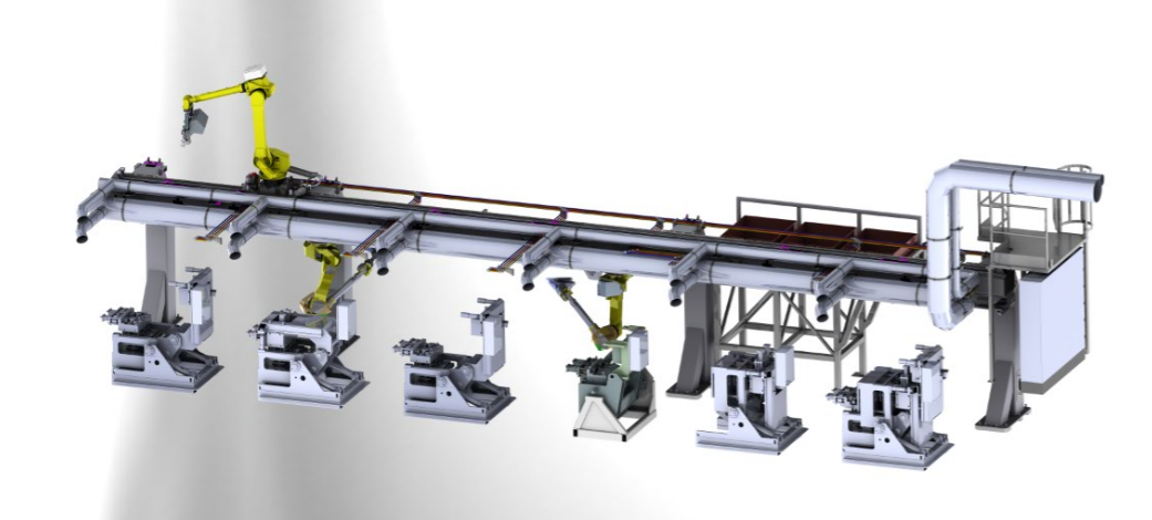 Fully automated gravity aluminium injection line